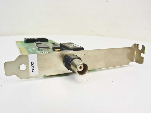 Artisoft Orbit 2L ISA network card – angled view of bracket end showing single BNC coax connector with asset tag 2KC0B