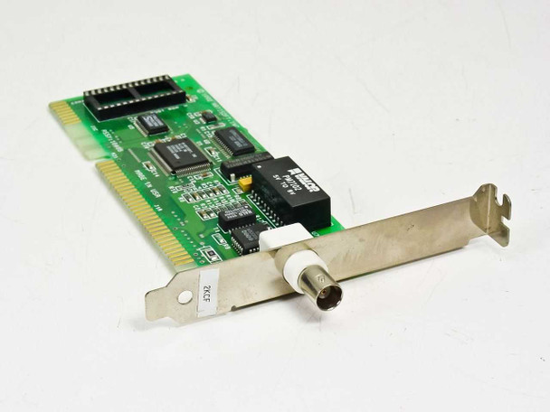 Artisoft PCB 2000/C 8/16-bit combo coax ISA network card – front angle view showing BNC connector and bracket