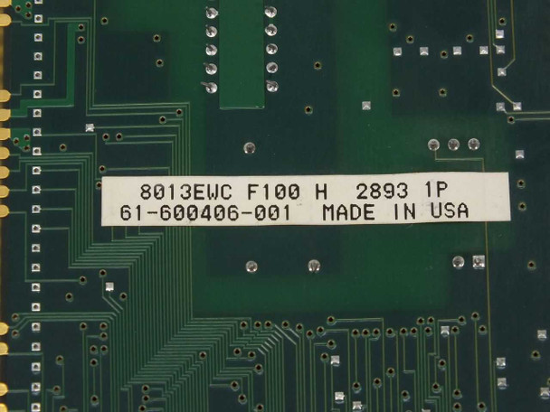 SMC 8013EWC PCB label showing model 8013EWC F100 H, date code 2893, MPN 61-600406-001, Made in USA
