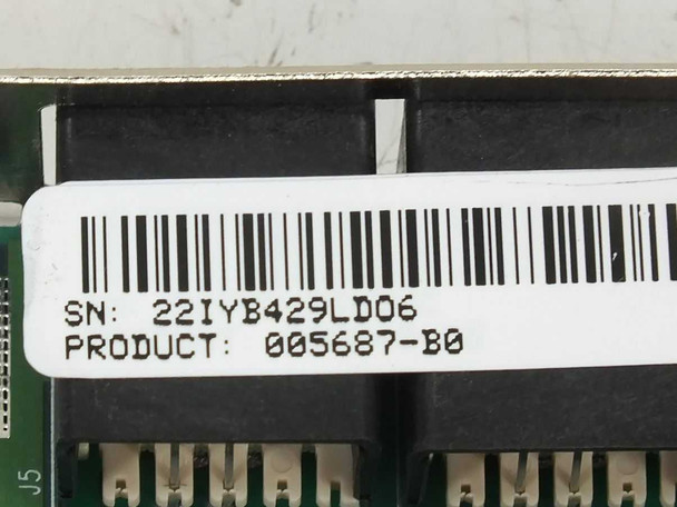 US Robotics 005687-B0 modem label close-up showing product number 005687-B0 and serial number barcode