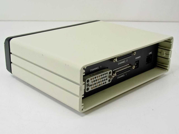 Data Race Rally 56 DSU 30-1056V2 — rear-left three-quarter view showing dual DB-25 channel ports, power jack, and line connector