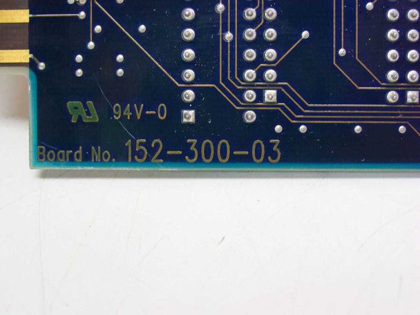 Madge Straight Blue 16/4 ISA card — PCB edge close-up showing Board No. 152-300-03 silkscreen and UL 94V-0 rating mark