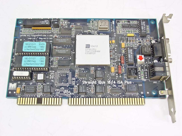 Madge Straight Blue 16/4 ISA Plus Token Ring network card 152-300-03 — top component side showing main controller chip, IBM Corp licensed ICs dated 1992, and ISA edge connector