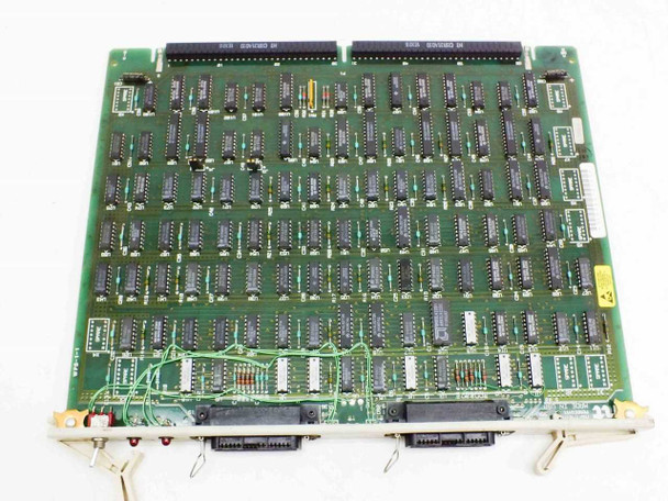 Nortel Meridian QPC414B ENET Network Card – top-down component side view showing full IC layout and dual backplane edge connectors