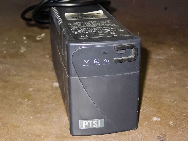PTSI UPS battery backup unit included with Villa Precision GS-210 system — front view showing indicator lights and power switch