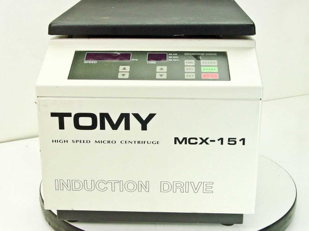 Tomy MCX-151 High Speed Micro Centrifuge – straight front view showing full unit with Induction Drive label