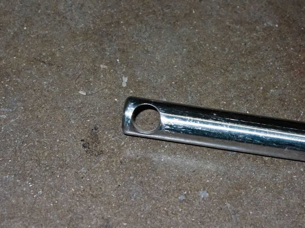 MTS Level Plus A910750172 tip of stainless steel rod showing cotter pin hole — buoy and cotter pin absent