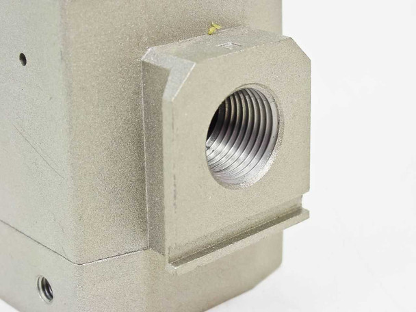 SMC AV3000-03G-5DZ – close-up of 3/8 NPT output port (A2) on opposite side of valve body