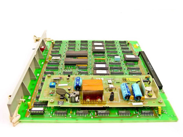 Nortel QPC422A Tone Detector Card – three-quarter view showing bracket, PCB, and component side