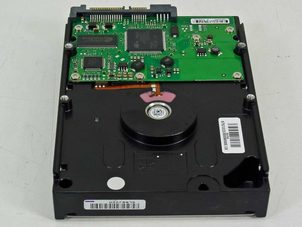Seagate ST3808110AS 80GB SATA hard drive – PCB and platter underside view showing controller board and spindle