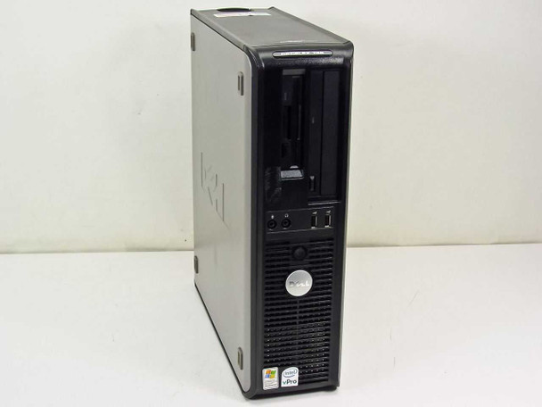 Dell OptiPlex 755 DT desktop computer — front-right angle view showing drive bays, USB ports, and Dell logo