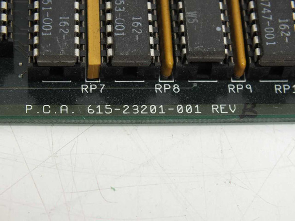 Altos 9122X controller card PCB label showing silkscreened text: P.C.A. 615-23201-001 REV with resistor pack positions RP7, RP8, RP9
