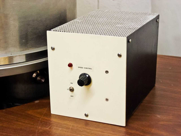 Substrate rotation speed control box — front panel with SPEED CONTROL knob and ON/OFF toggle switch, vented top