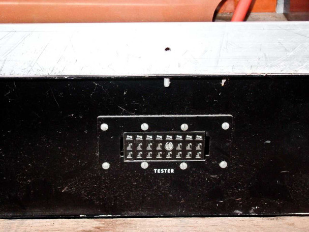 LFE PDS-501 — close-up of lower front black panel showing multi-pin diagnostic TESTER connector