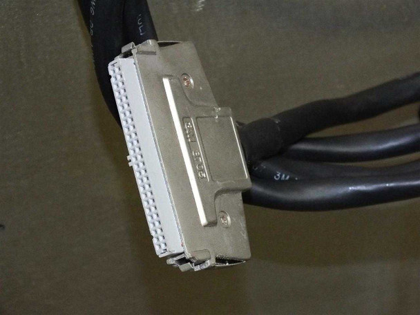 SCSI or high-density connector on multi-conductor cable bundle at rear of instrument
