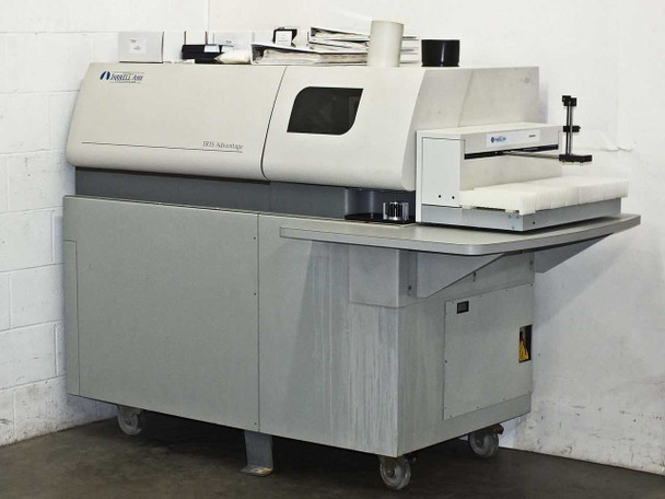 Thermo Jarrell Ash IRIS Advantage ICP spectrometer full system with autosampler on rolling cabinet – front view