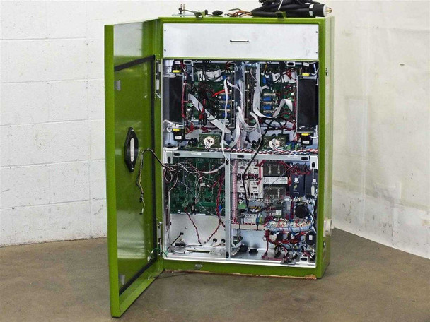 GreenVolts GV-SCP001 inverter – front door open showing full internal PCB and wiring assembly