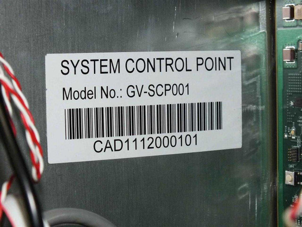 GreenVolts GV-SCP001 – System Control Point label showing model GV-SCP001 and serial number CAD1112000101