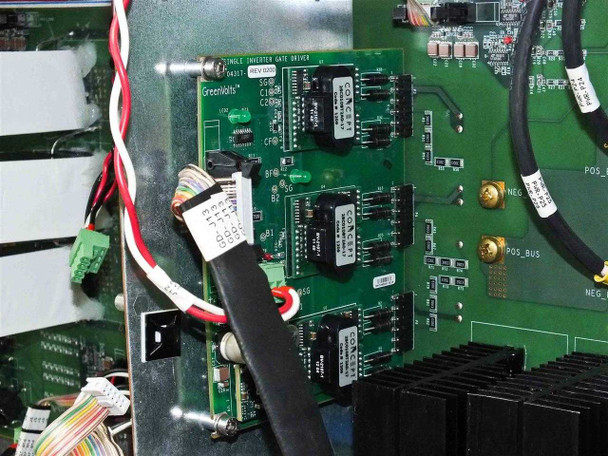 GreenVolts GV-SCP001 inverter – GreenVolts Single Inverter Gate Driver board (54391 Rev 0100) closeup with COACM1 gate drive modules