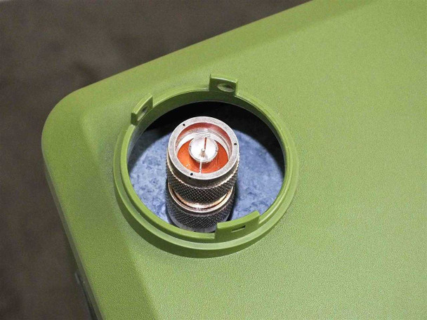 GreenVolts GV-SCP001 inverter – top panel DC input/output connector port with circular locking connector