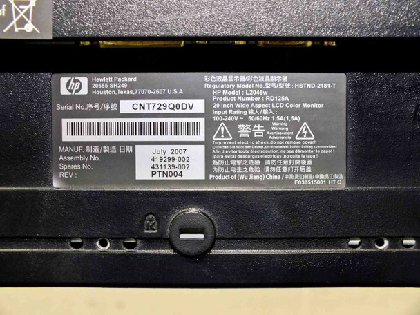 Global Industrial 607300 Mobile LCD Computer Workstation w/HP 20" Monitor