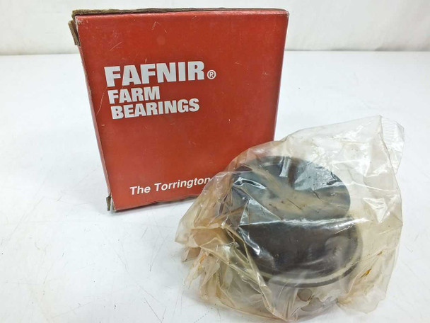 Fafnir RA103RRB+COL AG wide inner ring bearing insert in original red Fafnir Farm Bearings box, bearing in poly wrap beside box