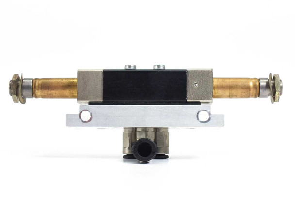 Kuhnke 84.234.01 Series 84 solenoid valve – rear end view showing aluminum mounting plate and bottom pneumatic fitting