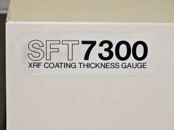 Seiko SFT7300 XRF Coating Thickness Gauge label closeup on top housing