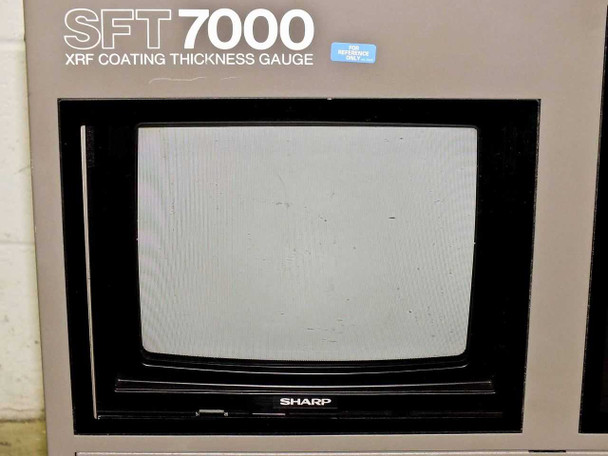 Seiko SFT7000 XRF Coating Thickness Gauge label and integrated Sharp CRT monitor front view