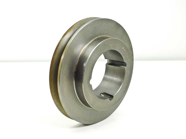 Dodge 118340 single-groove V-belt sheave three-quarter angle view showing set screw hole