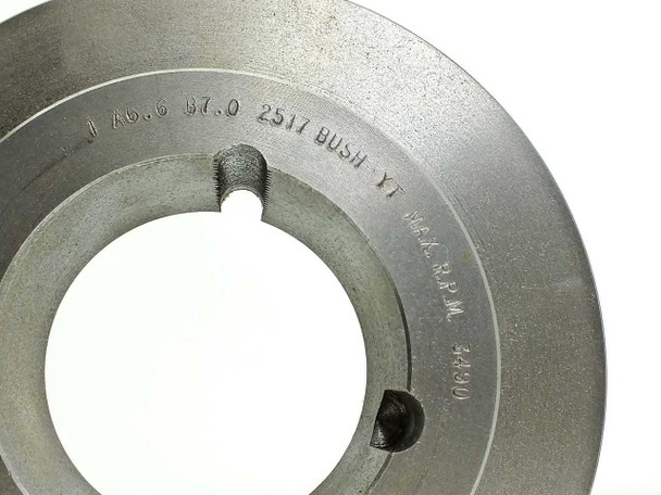 Dodge 118340 sheave face stamping showing 1A6.6 B7.0 2517 BUSH and MAX RPM 4490