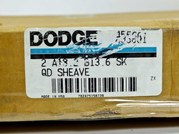 Poulie Dodge 455248 Heavy Duty 2 Gorges - Max 3670 RPM, New Old Stock (NOS)