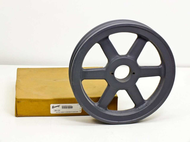 Browning 2BK100H 2-groove V-belt sheave with original Browning box – front angle view