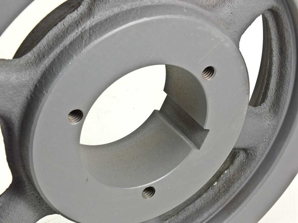 Browning 2TB94 sheave — close-up of TB bushing bore showing keyway slot and set-screw holes
