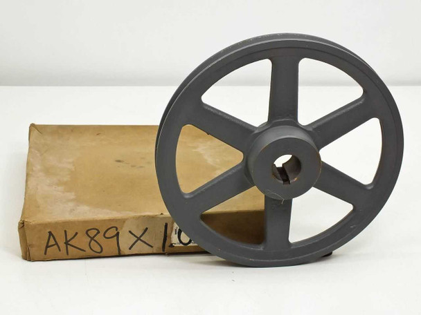 Browning AK89X1 fixed pitch sheave with original cardboard box labeled AK89X1 — front view