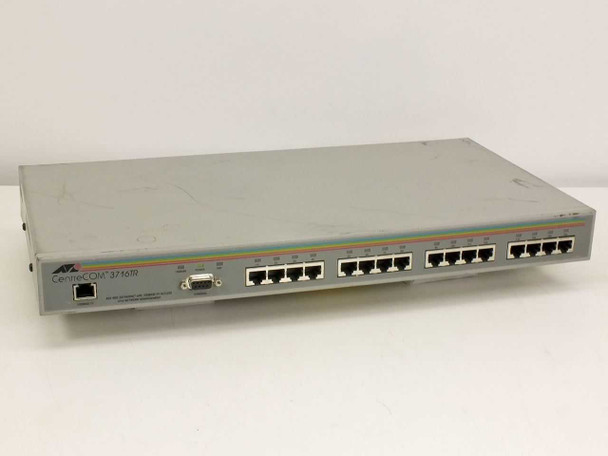 Allied Telesyn CentreCOM AT-3716TR 16-port managed switch – front panel view showing RJ-45 ports and DB-9 terminal port