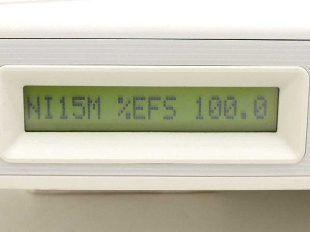 DataSmart Max 771 front-panel LCD display showing NI15M %EFS 100.0 status reading