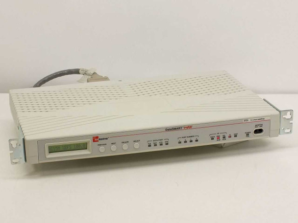ADC Kentrox DataSmart Max 771 T1 4-Port Add/Drop Multiplexer — front 3/4 view showing 1U rackmount chassis with LCD display and included cable