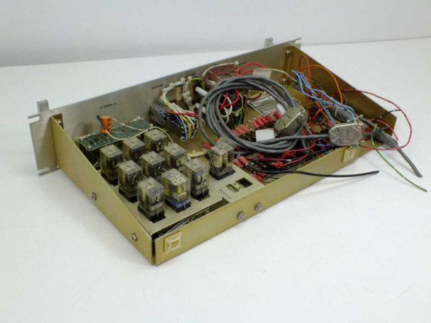 C14922 HPA Switching Monitor Assembly — bottom/rear view of open chassis showing relay array, wiring harness, and rackmount ears