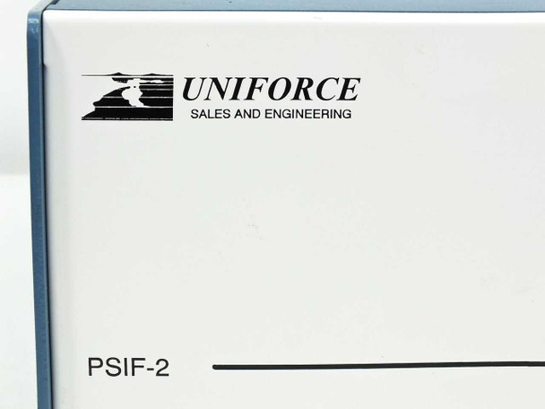 Uniforce PSIF-2 front label close-up showing Uniforce Sales and Engineering logo and PSIF-2 model designation