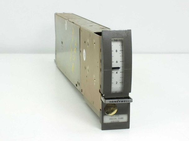 Honeywell Vutronik 37610-4063-0600-000-000 instrumentation amplifier plug-in module – front angled view showing analog meter scale and Honeywell label