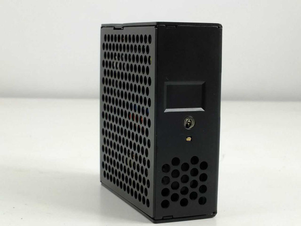 Nemic-Lambda EWS15-5 power supply right side view showing perforated ventilation panel and DIN rail mounting clip