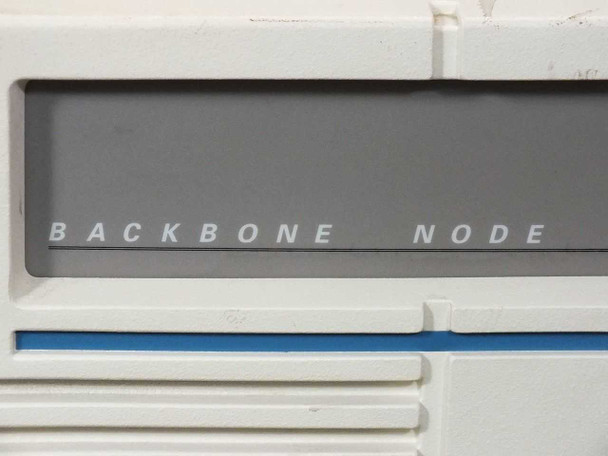 Wellfleet 75040 BCN front panel close-up showing BACKBONE NODE label with blue accent stripe