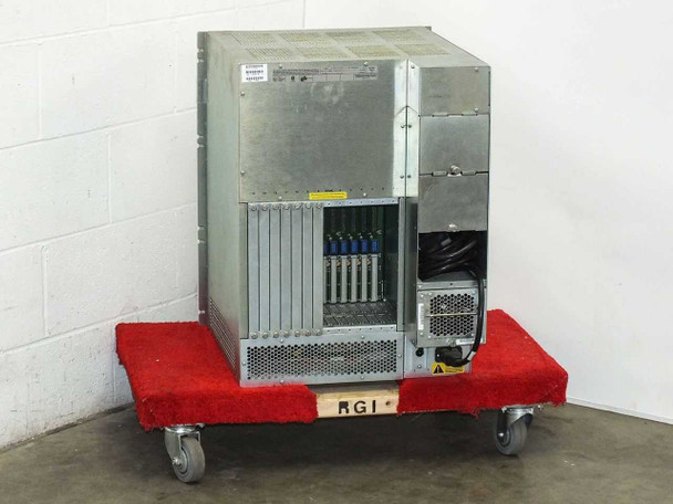 Wellfleet 75040 BCN rear view on dolly – full rear showing open card cage with installed modules and power supply compartment