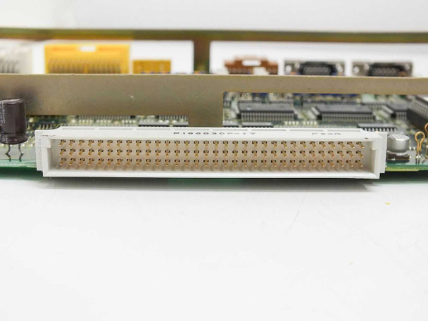 Fuji Electric VT-1000-2D – close-up of bus edge connector on a card showing high-density gold-contact connector (PIR08030P-F008 marking partially visible)