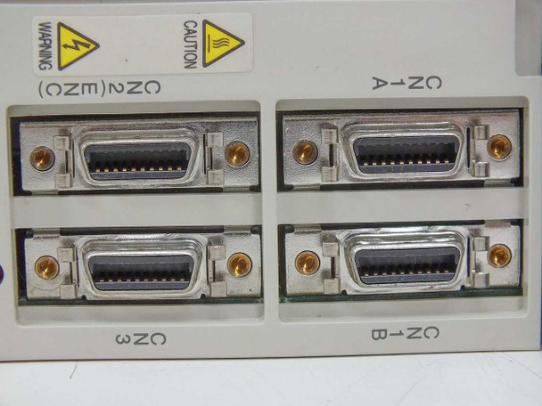 Mitsubishi MR-J2-40B-A10 — closeup of four 26-pin D-sub connectors: CN1-A, CN1-B (top), CN2, CN3 (bottom)
