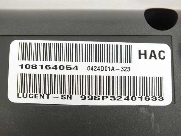 Lucent 6424D+ bottom label showing MPN 6424D01A-323, part number 108164054, HAC designation, and serial number barcode