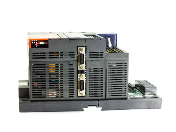 Mitsubishi A171SHCPUN Motion Controller side view showing two DB-25 style servo axis connectors on the right side panel