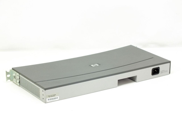 HP ProCurve Switch 2524 J4813A – top and right-side angled view showing IEC power inlet on rear