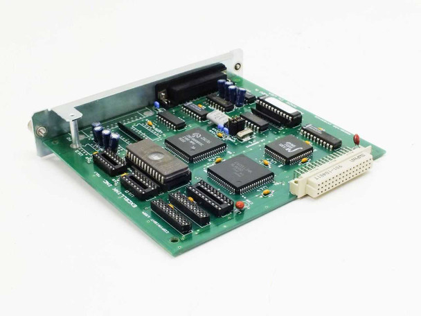 Excellink SPort II serial interface card — top view of PCB showing main ICs, DIP chips, and internal ribbon connector